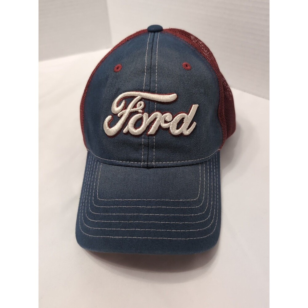 FORD HAT VINTAGE FADED LOOK Blue and Red Adjustable snapback